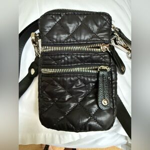 Sondra Roberts Black Quilted Crossbody Bag